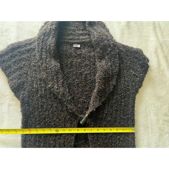 Tabask Handmade Peruvian Alpaca Wool Blend Knit Brown Long Cardigan Sweater Sz S - Picture 15 of 16